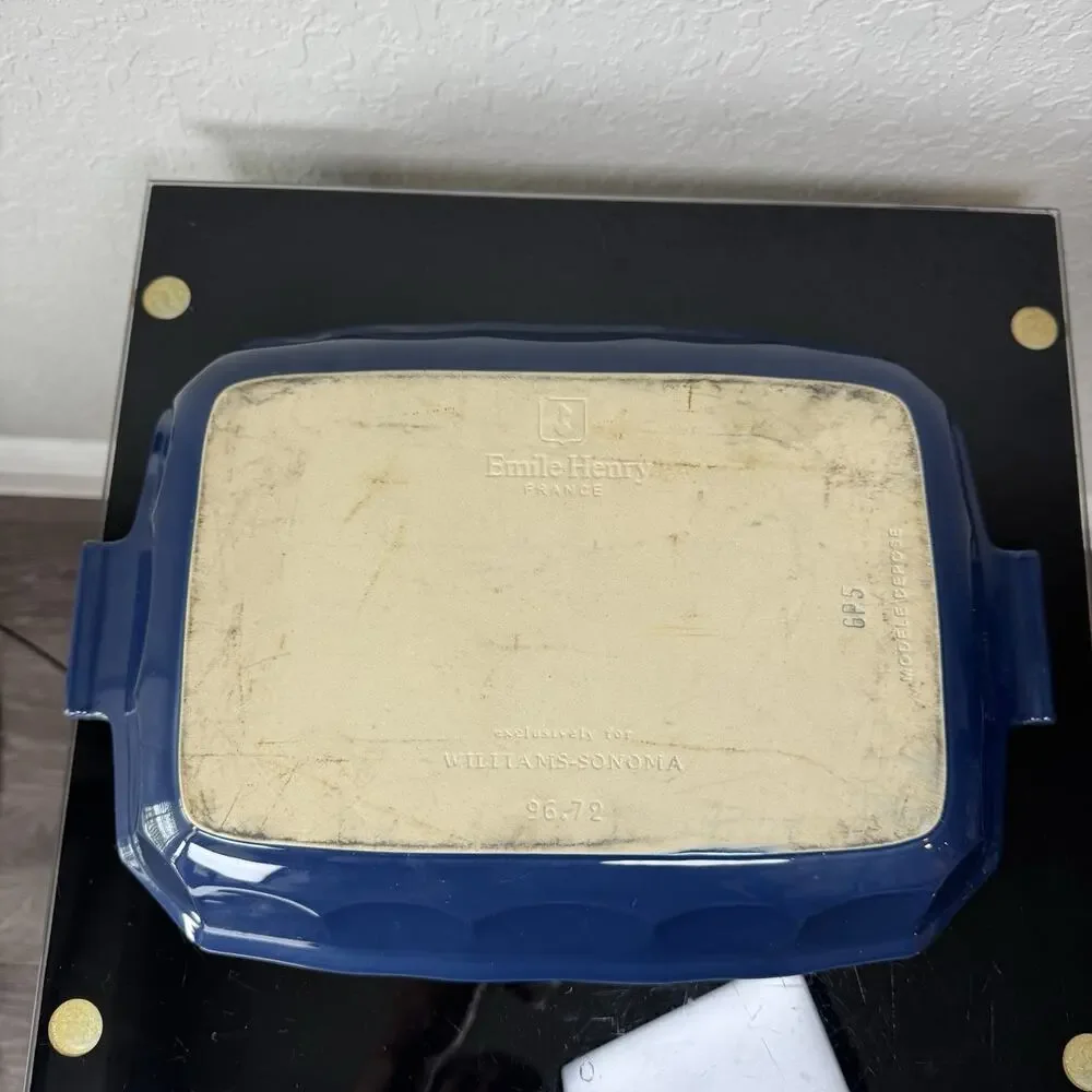 Emile Henry France Dark Blue 15” Baker, Casserole Dish Made for Williams-Sonoma - Picture 11 of 16